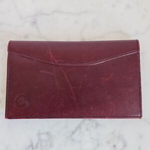 Carlo Amboldi, Men's Vintage Brown Genuine Leather Checkbook Cover Wallet